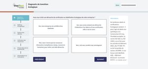 Interface du questionnaire RSE avec questions ouvertes